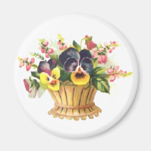 Aimant Panier à fleurs de printemps