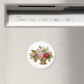 Aimant Panier à fleurs Rose vintage (In Situ (Lave-vaisselle))