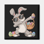 Aimant Panier à oeufs de Pâques de lapin de lapin Dabbing (Devant)