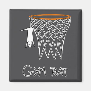 Aimant Panier de basketball drôle de rat de gym