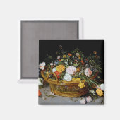 Aimant Panier de fleurs, Jan Brueghel le plus jeune (Recto/Verso)