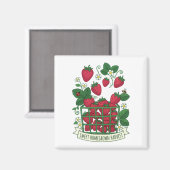 Aimant Panier de fraises sucrées aux fruits rouges (Recto/Verso)