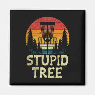 Aimant Panier de golf à disque d'arbre stupide rétro golf