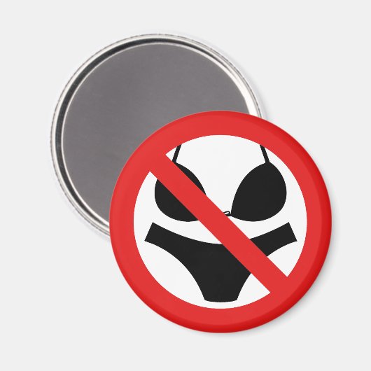 Aimant Panneau Aucun Costume De Bain (Recto/Verso)