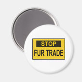 Aimant Panneau commercial Stop Fur jaune (Recto/Verso)