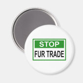 Aimant Panneau commercial Stop Fur vert (Recto/Verso)
