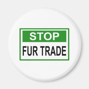 Aimant Panneau commercial Stop Fur vert