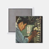 Aimant Panneau de disjoncteur électrique vintage (Recto/Verso)