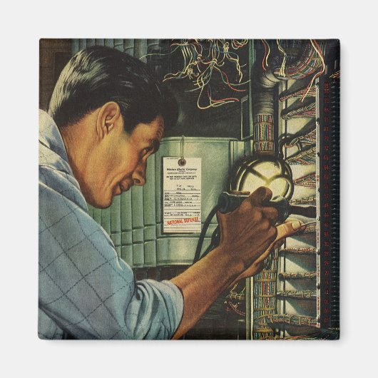 Aimant Panneau de disjoncteur électrique vintage (Devant)