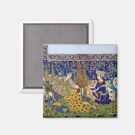 Aimant Panneau de faïence vitrée, Ispahan (Recto/Verso)