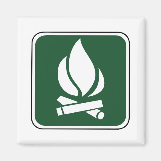 Aimant Panneau de feu de camp vintage (Devant)