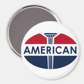 Aimant Panneau de la station-service américaine. Version (Recto/Verso)