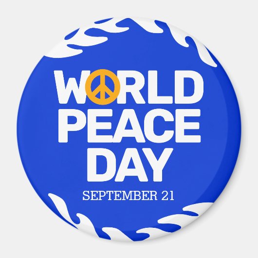 Aimant Panneau de paix de la Journée Mondiale de la Paix  (Devant)
