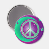 Aimant Panneau de paix, Lune et 3 étoiles (Recto/Verso)