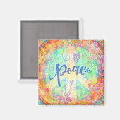 Aimant Panneau de Paix Pastel Colorful Floral Inspirivity (Recto/Verso)