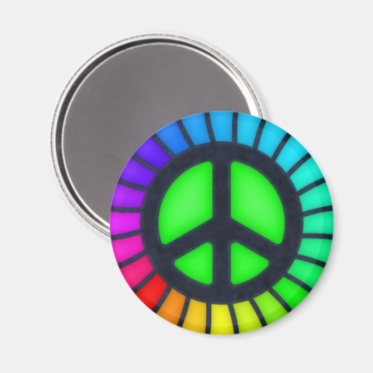 Aimant Panneau de paix Rainbow (Recto/Verso)