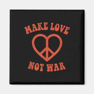 Aimant Panneau de Paix Rétro Hippie Faire L'Amour Pas La