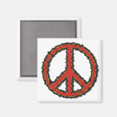 Aimant Panneau de paix Zig Zag Rouge (Recto/Verso)