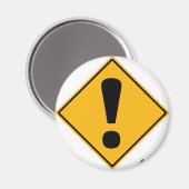 Aimant Panneau de route du point d'exclamation ! (Recto/Verso)