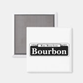 Aimant Panneau de rue Bourbon St., Nouvelle-Orléans (Recto/Verso)