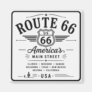 Aimant Panneau de signalisation de la route 66 américaine