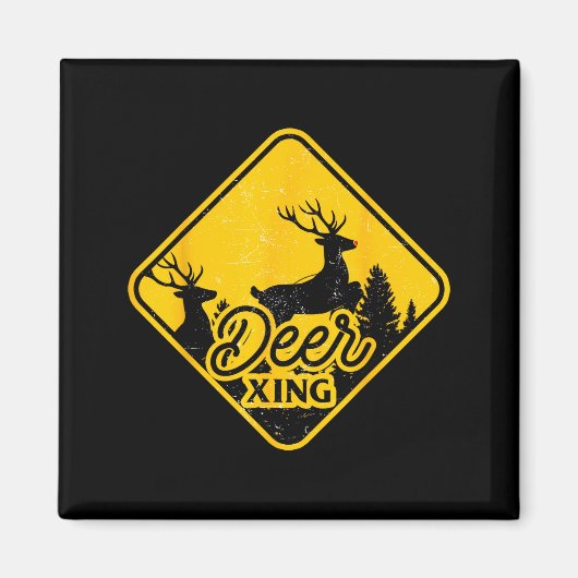 Aimant Panneau de signalisation de passage de cerfs Noël (Devant)