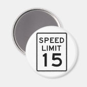 Aimant Panneau de vitesse limite 15 rue (Recto/Verso)