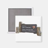 Aimant Panneau d'entrée du parc national olympique du lac (Recto/Verso)