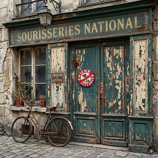 Aimant Panneau d'interdiction antique chien français