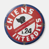 Aimant Panneau d'interdiction antique chien français (Devant)