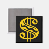 Aimant Panneau dollar - orange (Recto/Verso)