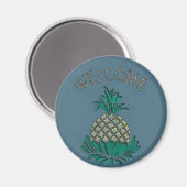 Aimant Panneau hexadécimal Bienvenue ananas (Recto/Verso)