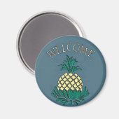 Aimant Panneau hexadécimal Bienvenue ananas (Recto/Verso)