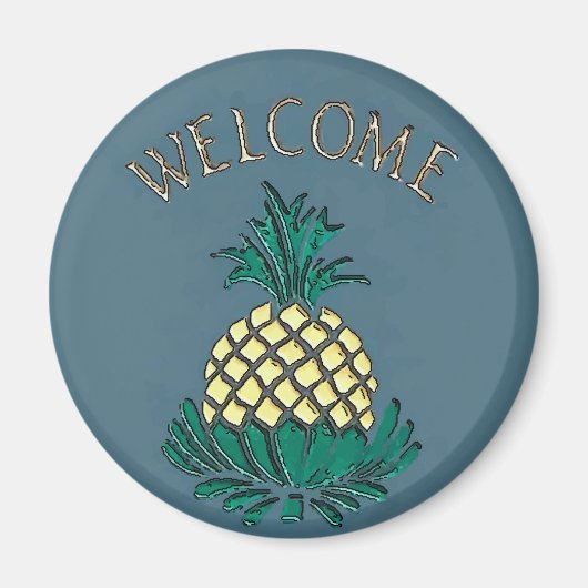 Aimant Panneau hexadécimal Bienvenue ananas (Devant)