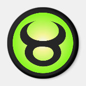 Aimant Panneau Horoscope Taurus Vert soleil (Devant)