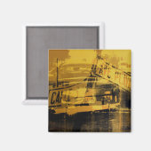 Aimant Panneau jaune de voiture et de rue (Recto/Verso)