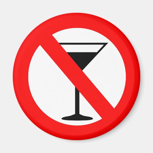 Aimant Panneau Pas d'alcool (Devant)