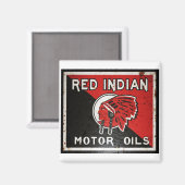 Aimant Panneau Red Indian Motor Oil rouillé vers. (Recto/Verso)