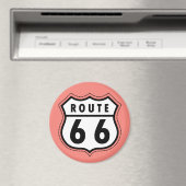Aimant Panneau Route 66 corail rose (In Situ (Lave-vaisselle))