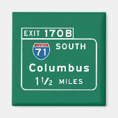 Aimant Panneau routier Columbus, OH (Devant)