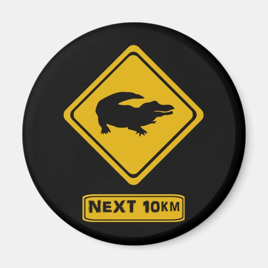 Aimant panneau routier de crocodile (Devant)