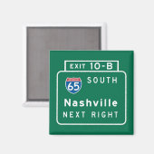 Aimant Panneau routier de Nashville, TN (Recto/Verso)