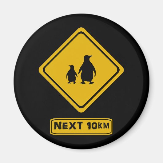 Aimant panneau routier des pingouins (Devant)
