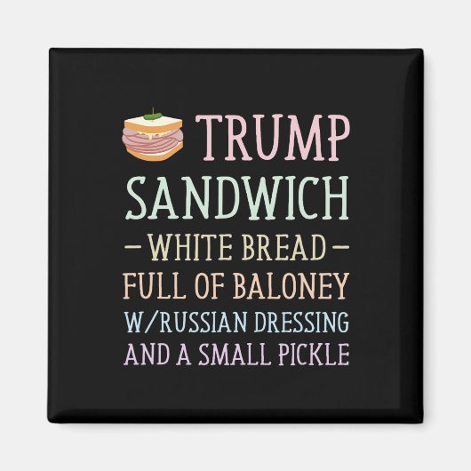 Aimant Panneau sandwich anti-Trump drôle (Devant)