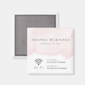 Aimant Panneau Wi-Fi couleur rose vif (Recto/Verso)