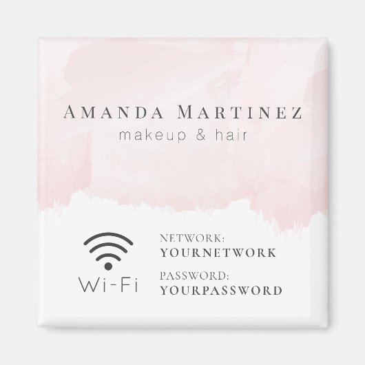 Aimant Panneau Wi-Fi couleur rose vif (Devant)