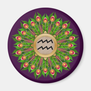 Aimant Panneau Zodiaque Peacock Feather Wire Aquarius