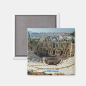 Aimant panorama d'Athènes, voyage (Recto/Verso)