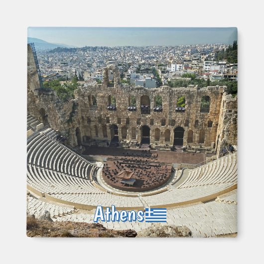 Aimant panorama d'Athènes, voyage (Devant)