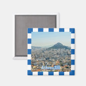 Aimant panorama d'Athènes, voyage (Recto/Verso)